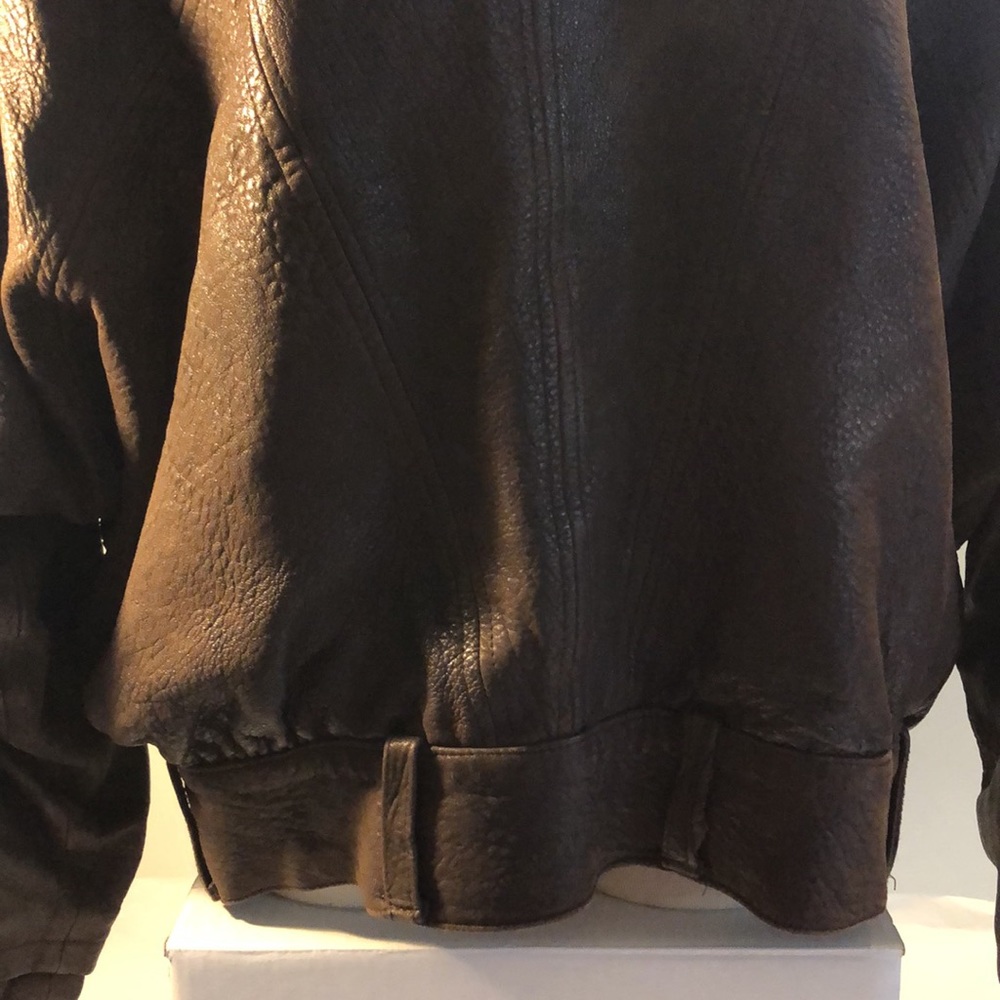 Vintage futuristic Philip Monet pebbled leather bomber jacket size large/XL - Picture 13 of 15